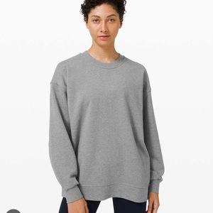 NWT Lululemon Perfectly Oversized Crew Heathered Grey Size 4